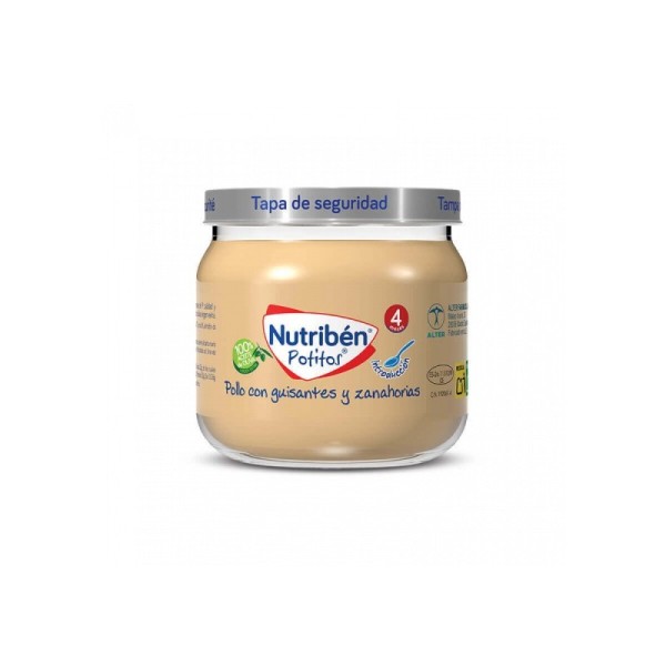Nutribén Potitos Introducción al Pollo con Guisantes y Zanahorias 120gr