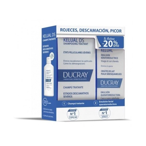 Ducray Pack Kelual DS Champú Tratante 100ml + Emulsión Facial QUeratorreductora 50ml