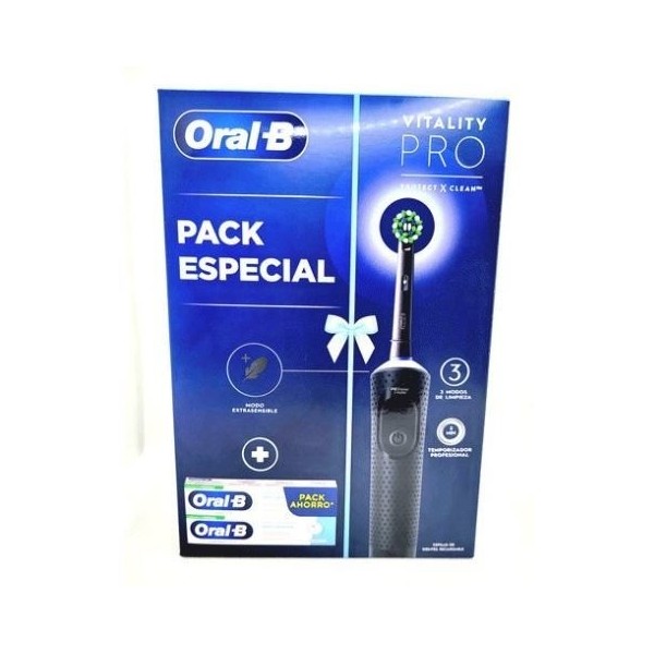 Oral-B Cepillo Eléctrico Vitality Pro Negro + Duplo Pasta 2 x 100ml