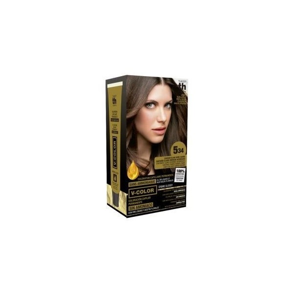 TH Pharma Kit Tinte en Casa V-Color 5.34 Castaño Claro Dorado Cobre